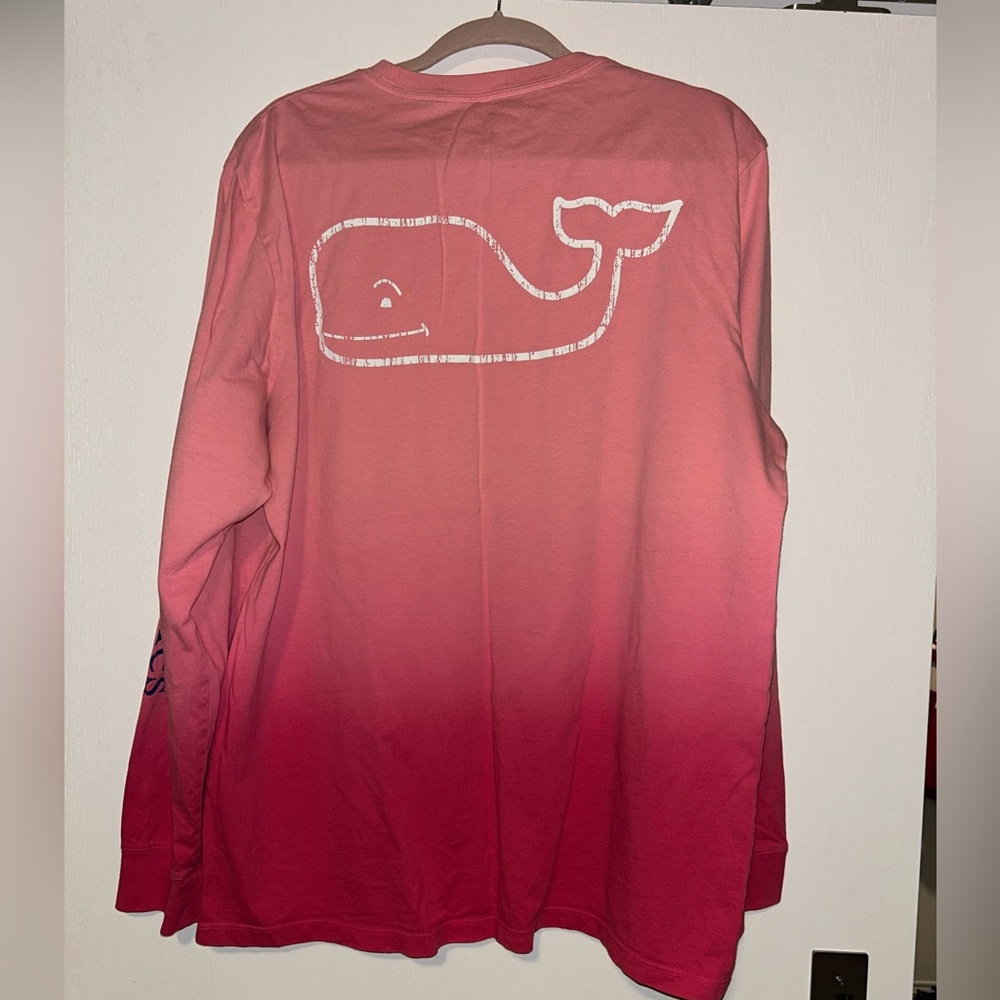 EUC Vineyard Vines Men's ombre Pink Long Sleeve Tee